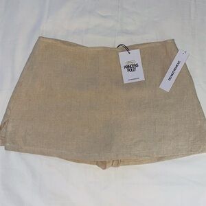 NWT Princess Polly Gigi Beige Linen Skort - Size 6